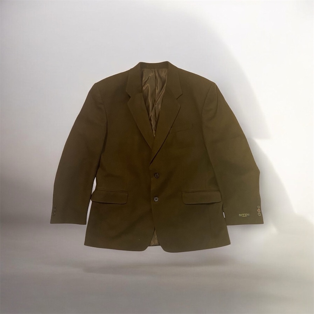 Olive Green Blazer & Pants. 100% Wool.